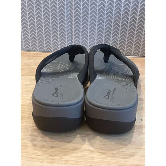 Clarks Cloudsteppers Cushioned Flip Flops Women's 9 Gray Black Arla Kaylie Shoe - Picture 5 of 8